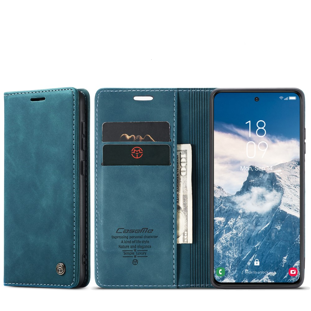Samsung Galaxy S25  Plus Leder Tasche Flip Wallet Etui mit Kartenfächern - Blaugrün
