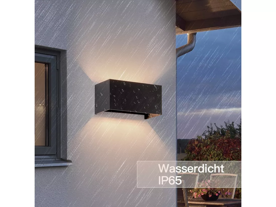 NETTLIFE 2 Appliques Murales LED Noires IP65, Lumière Blanche Chaude Réglable G9, pour Salon, Jardin, Terrasse