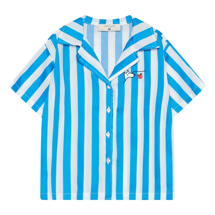 Weekend House Chemise Rayure Coton Bio | Bleu
