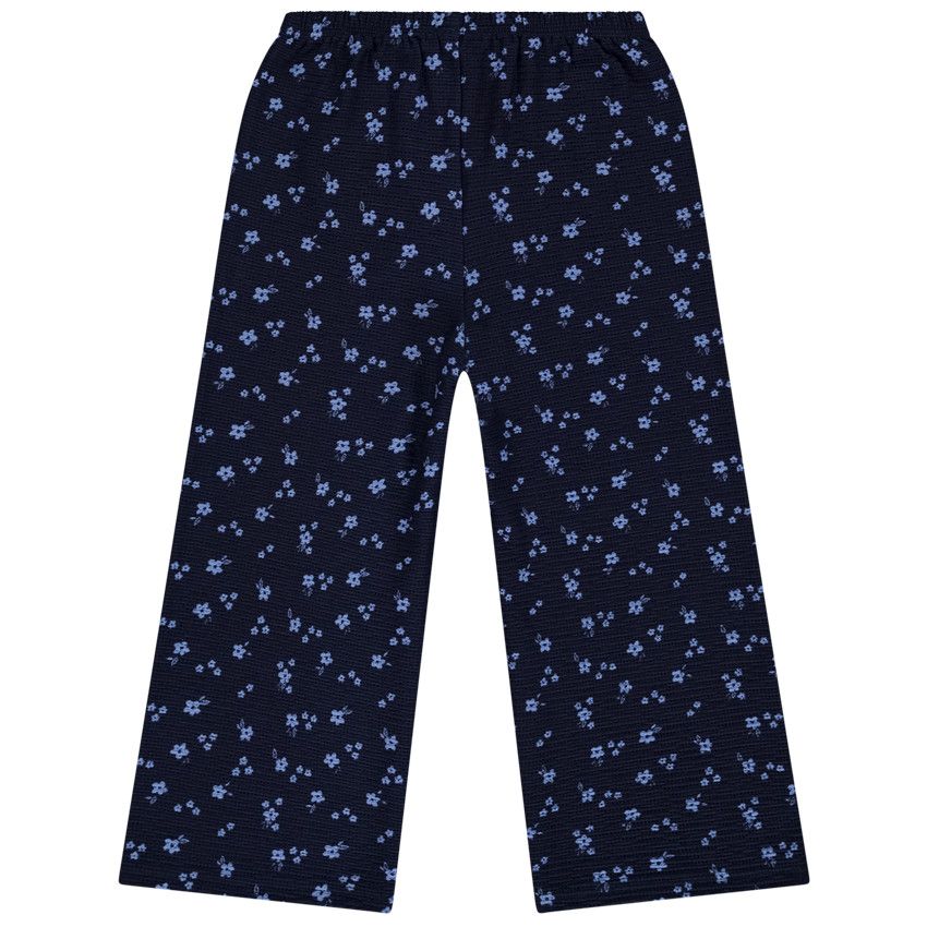 Pantalon large imprimé fantaisie pour fille - Bleu marine