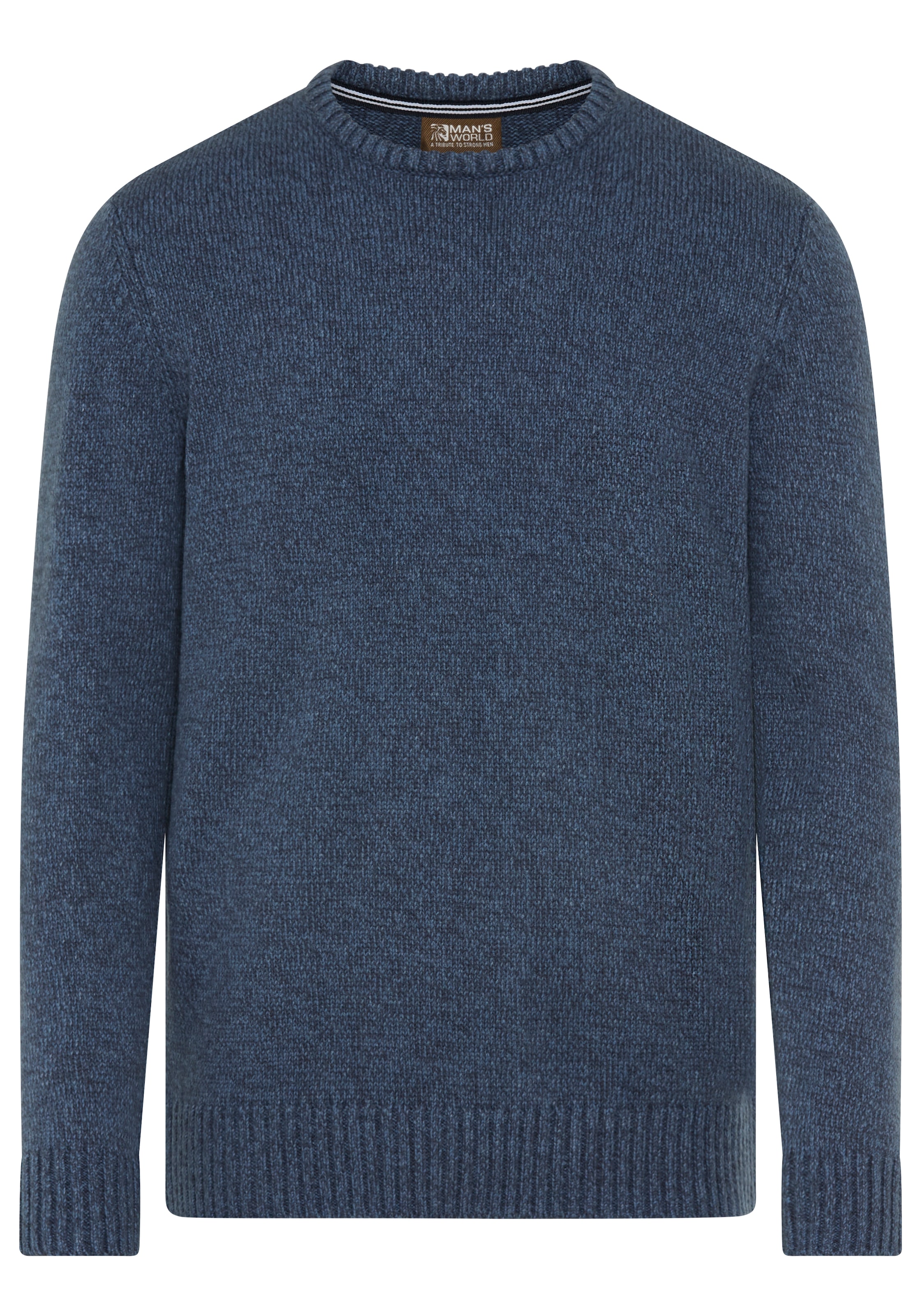 Man's World Rundhalspullover »Neue Kollektion! Zeitlos & vielseitiger Basic Style«, melierte Optik ,weicher Griff, Perfekt für die kältere Jahreszeit