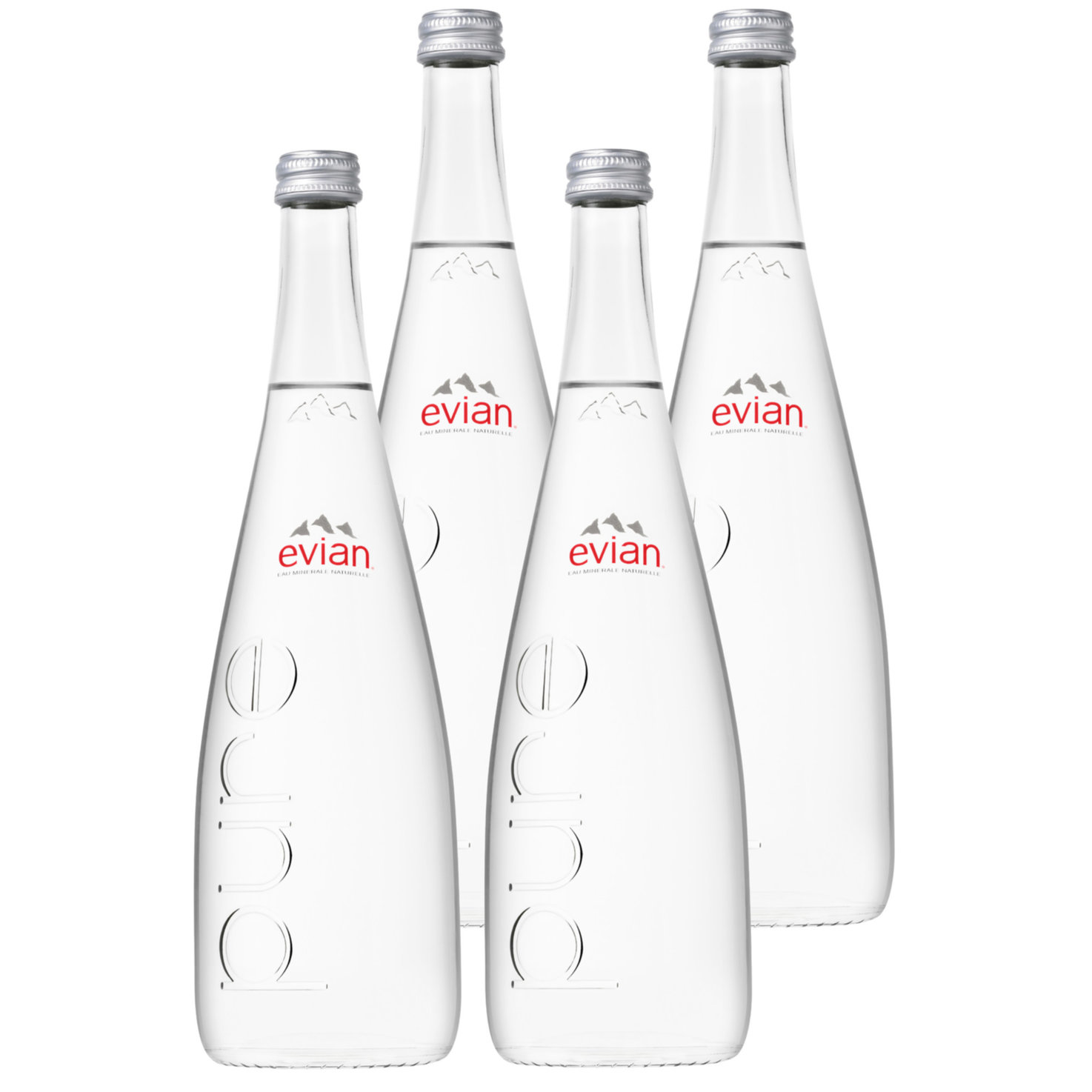 evian Mineralwasser ohne Kohlensäure mit Glasflasche 4x 75cl -4x 75cl