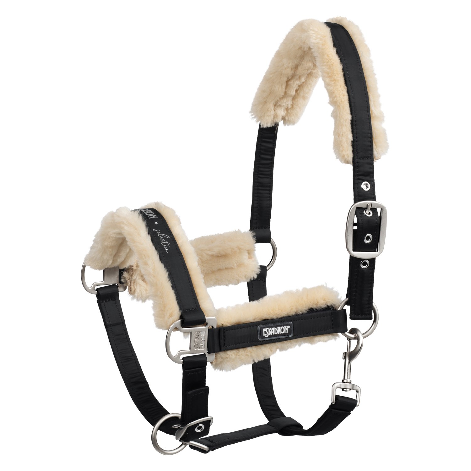 ESKADRON Halfter Glossy Faux Fur  - black - Pony
