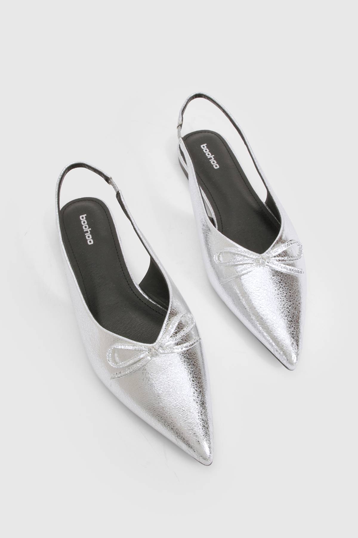 boohoo Ballerines à Bride Arrière Pointues avec Détail Nœud