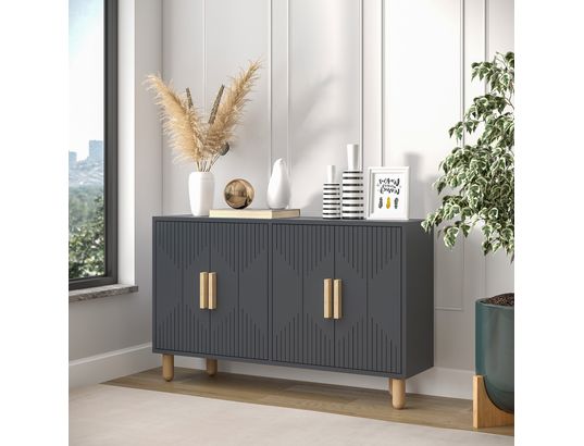 CONCEPT1 - Bahut Roger anthracite 120 x 29,6 x 73,6cm