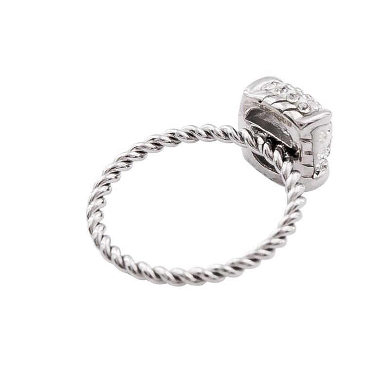 Bague Femme Acier Ornée Zirconium
