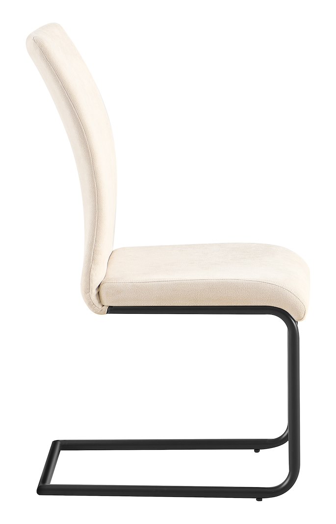Ride spisestol sortlakkerte ben, tekstil Lino Beige