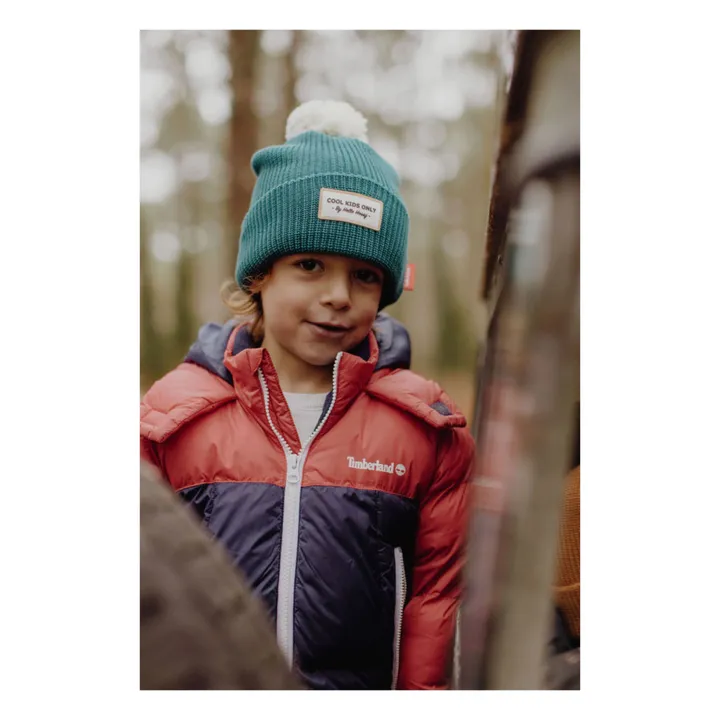 Hello Hossy Bonnet Colorblock Coton Bio | Vert canard