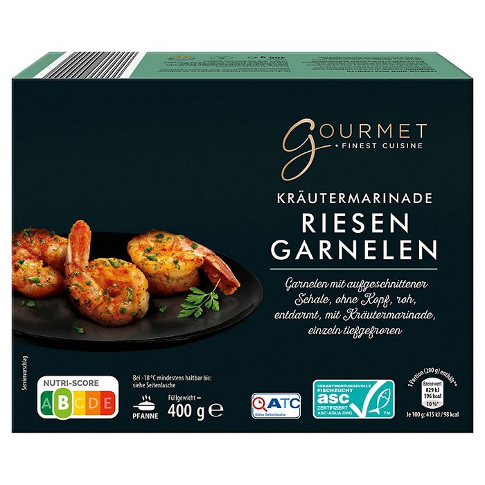 GOURMET FINEST CUISINE Riesengarnelen 400 g, Kräutermarinade