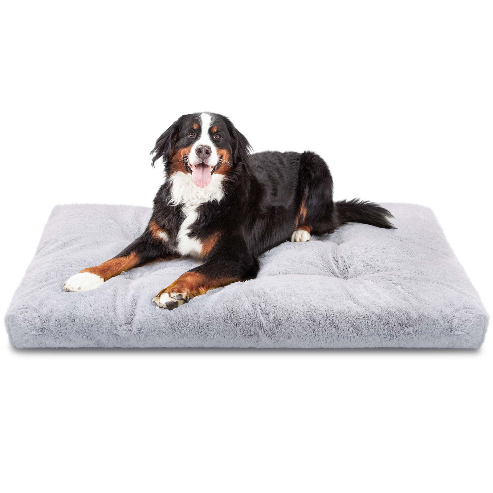 Cama grande lavável Nobleza para cães, super macia e fofa, antiestresse, de alta qualidade, com base antiderrapante, cinza, 110 x 73 x 10 cm, tamanho GG (XL).
