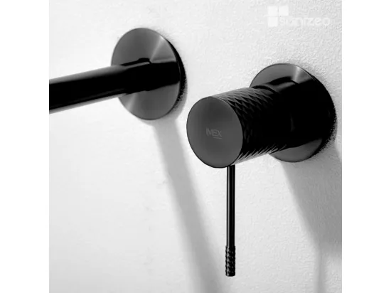Robinet Mitigeur de Lavabo anti-calcaire Encastré Noir Mat IMEX GENOVA GLG053/NG