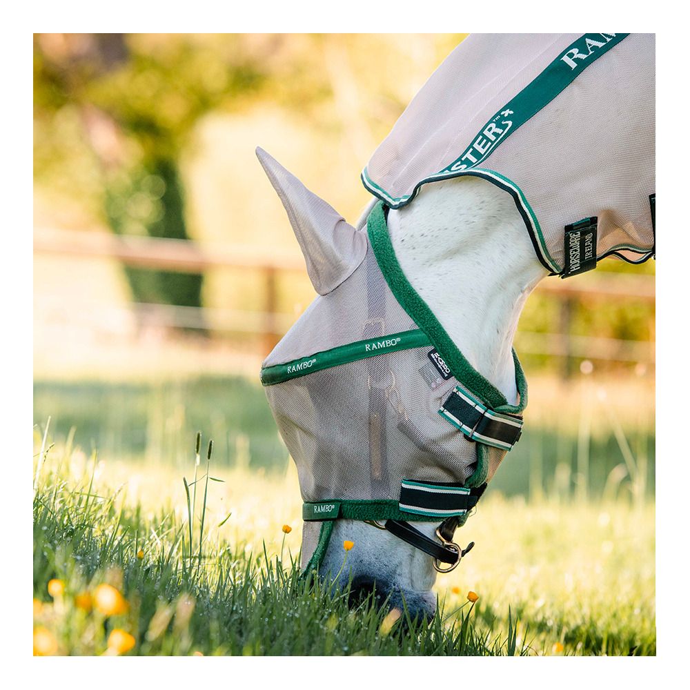 Horseware AMIGO - Masque anti-mouches oatmeal/green