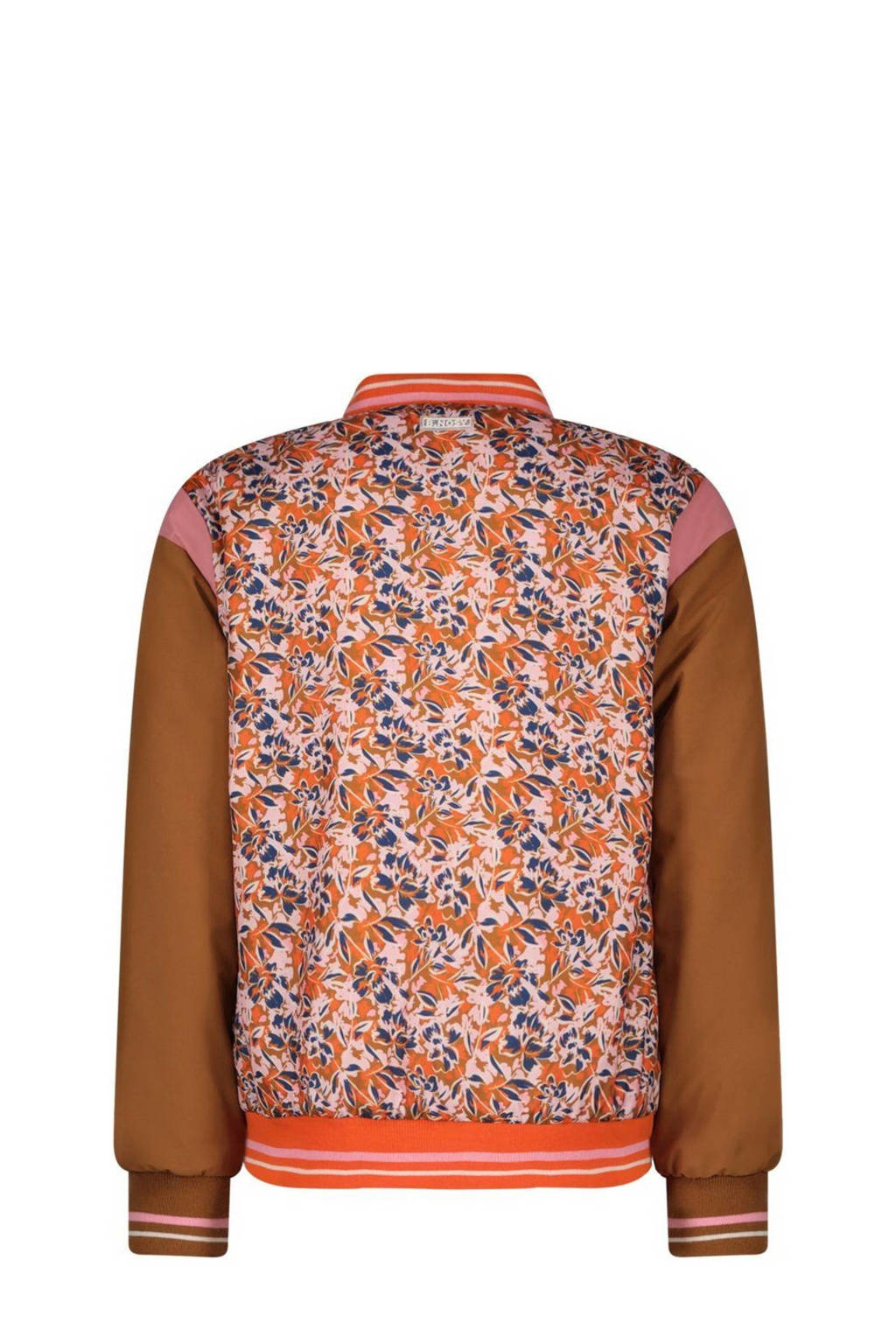 B.Nosy coated bomberjack zomer Sacha met all over print bruin/oranje