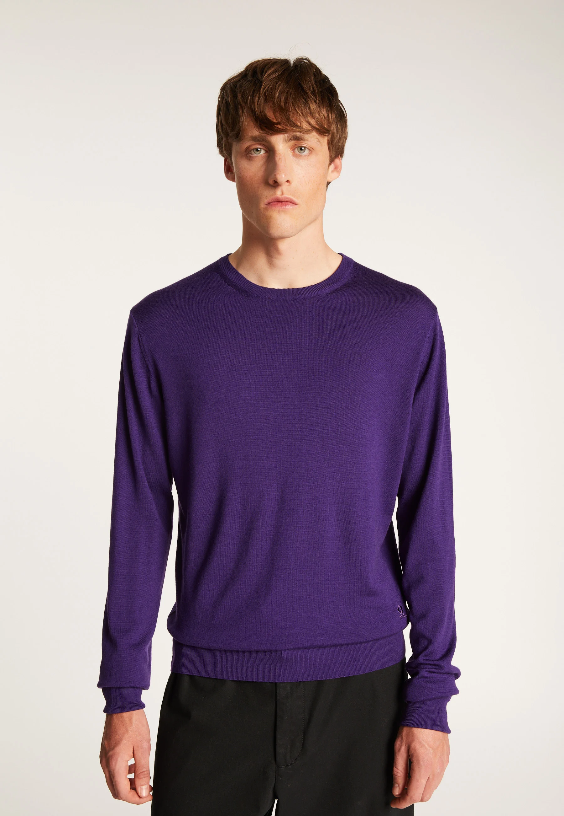 EDDIEAH24 - Pull col rond en laine mérinos | Violet