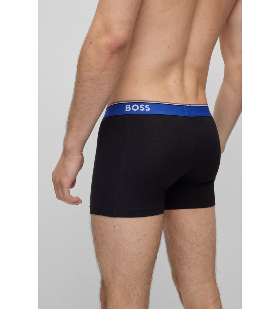 Pacote com 3 cuecas boxer pretas da BOSS