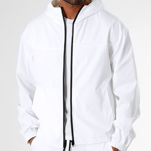 Ensemble Veste Zippée Capuche Et Pantalon Cargo 1070521 Blanc