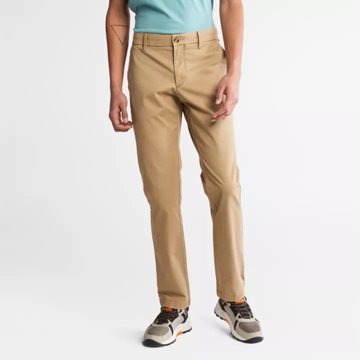 Calças chino elásticas Sargent Lake para homem na cor cáqui.