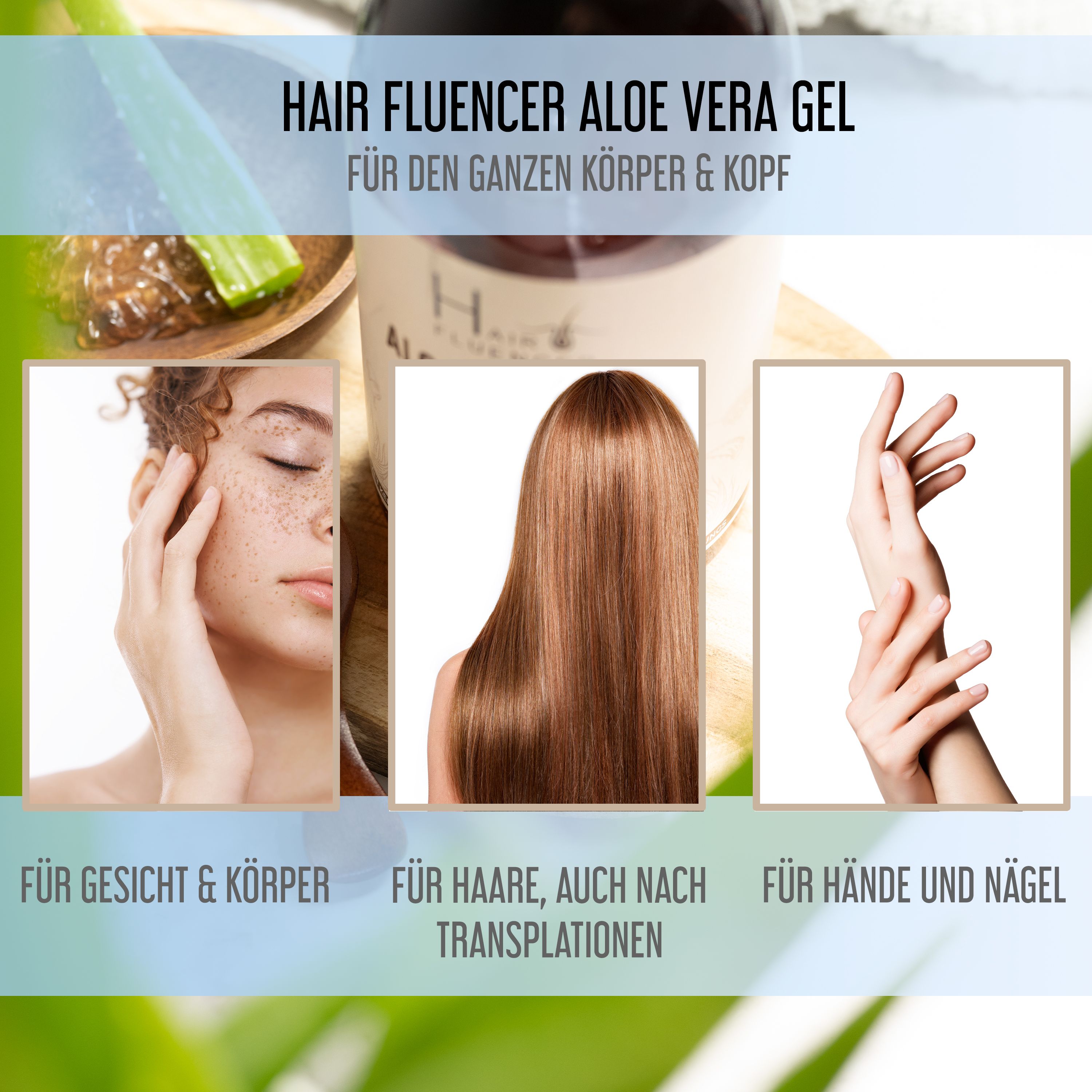 Hairfluencer Aloe Vera Gel aus Blattsaft Bio Das beste der Aloe Vera Pflanze
