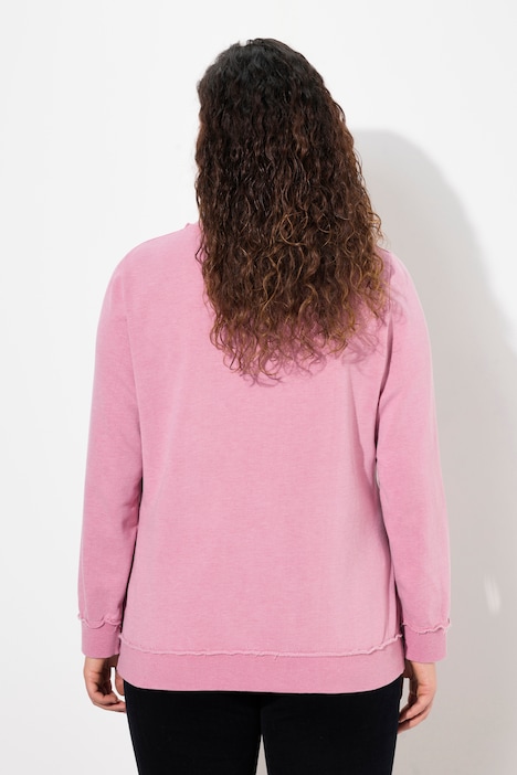 Sweat-Pullover, Schriftzug, V-Ausschnitt, Langarm