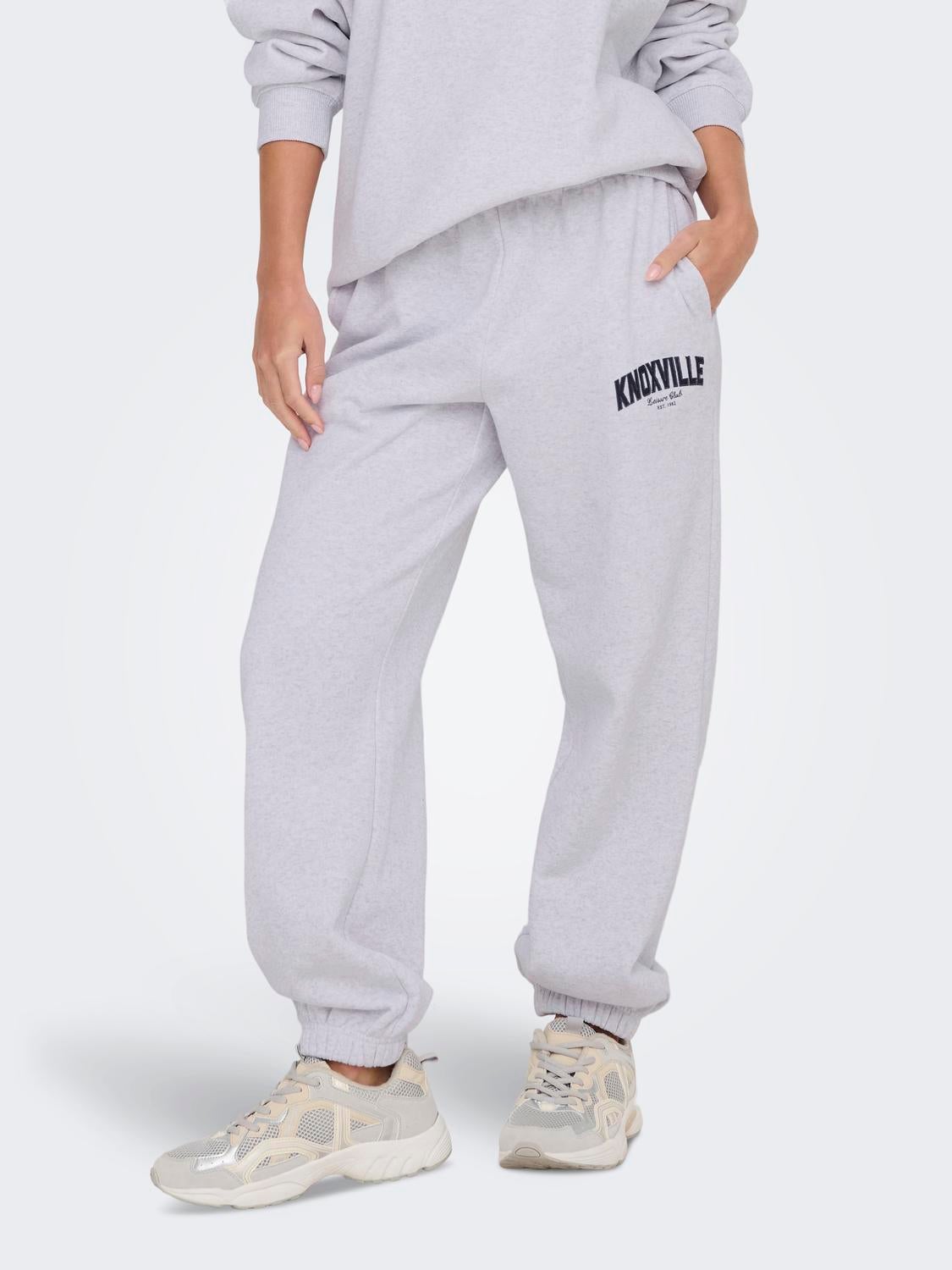 ONLDEBORAH Mittlere Taille Normal geschnitten Jogginghose Light Grey Melange