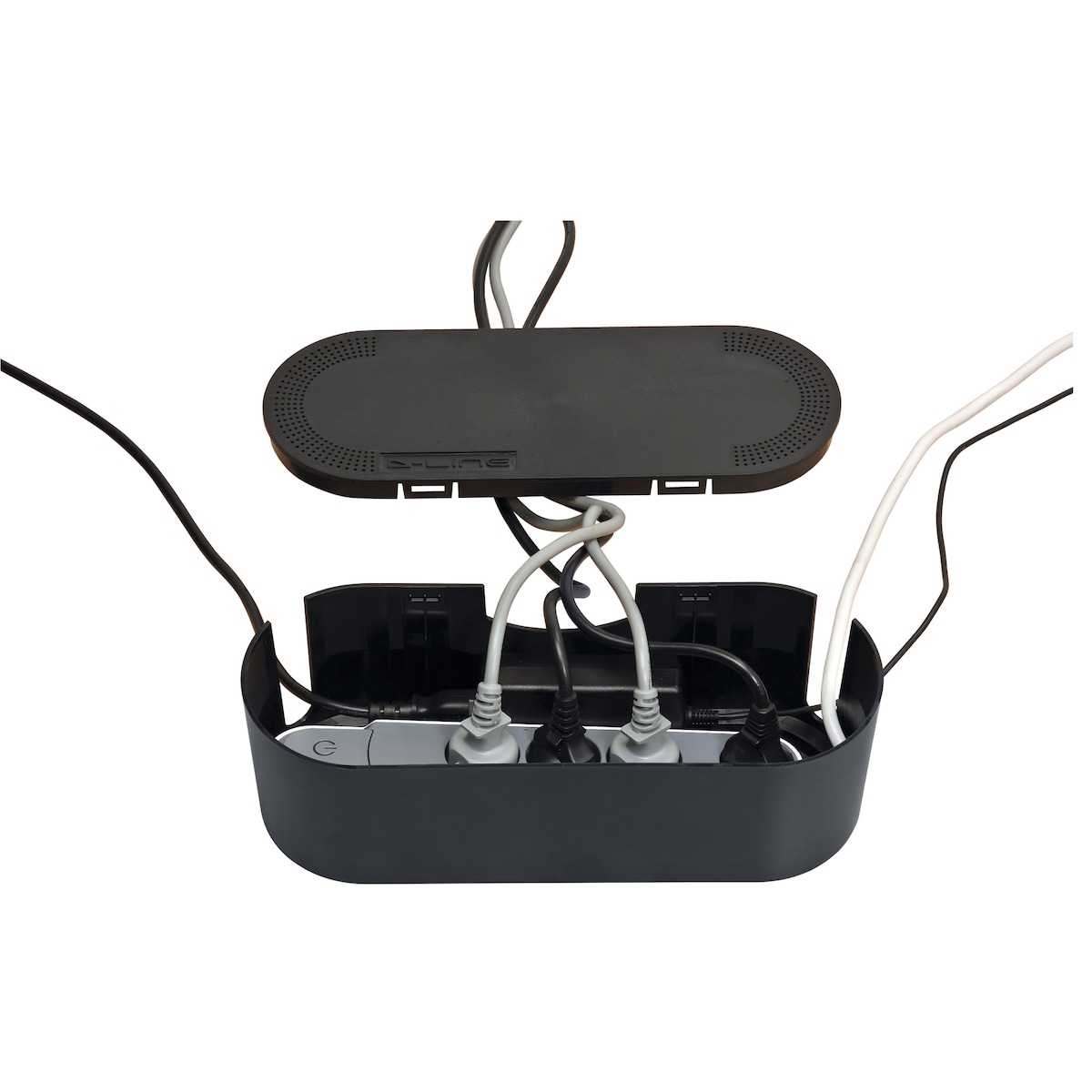 D-Line Cable Tidy Unit kabelskjuler, liten str. (sort)