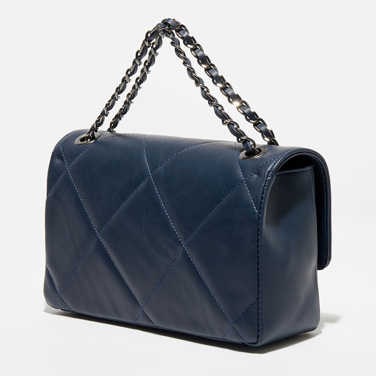 Christian Laurier Sac porté épaule en Cuir Lena marine -  27x15x8 cm