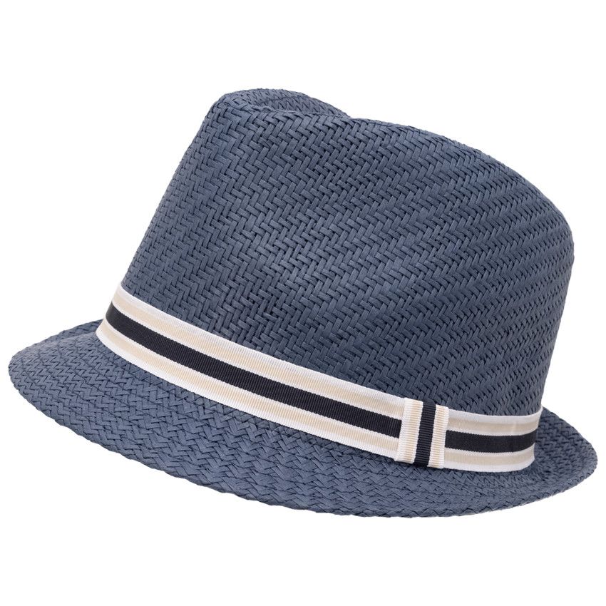Borsalino avec galon tissé pour bébé garçon - Bleu marine