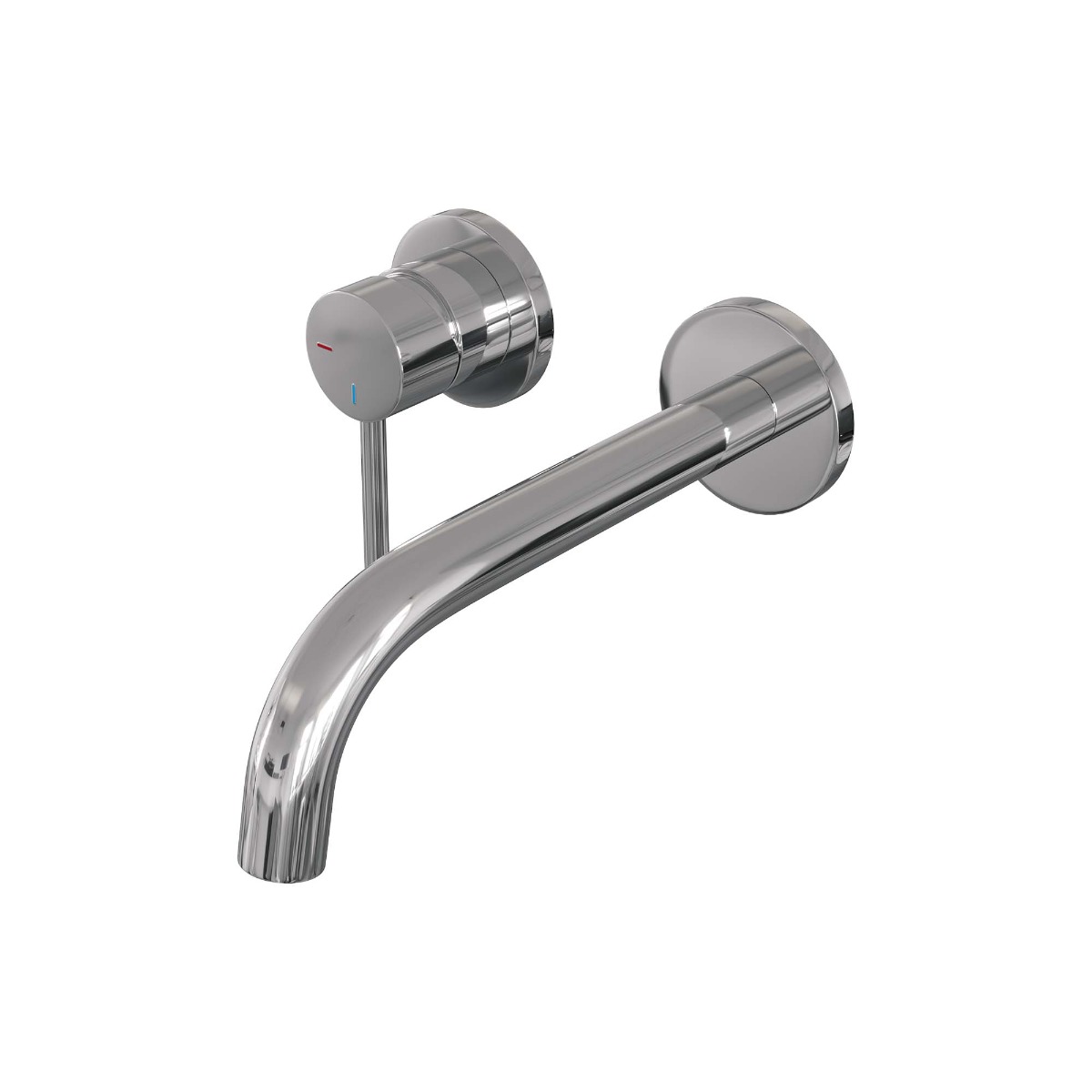 Brauer Chrome Edition ColdStart wastafelkraan inbouw gebogen uitloop en rozetten model A2 chroom