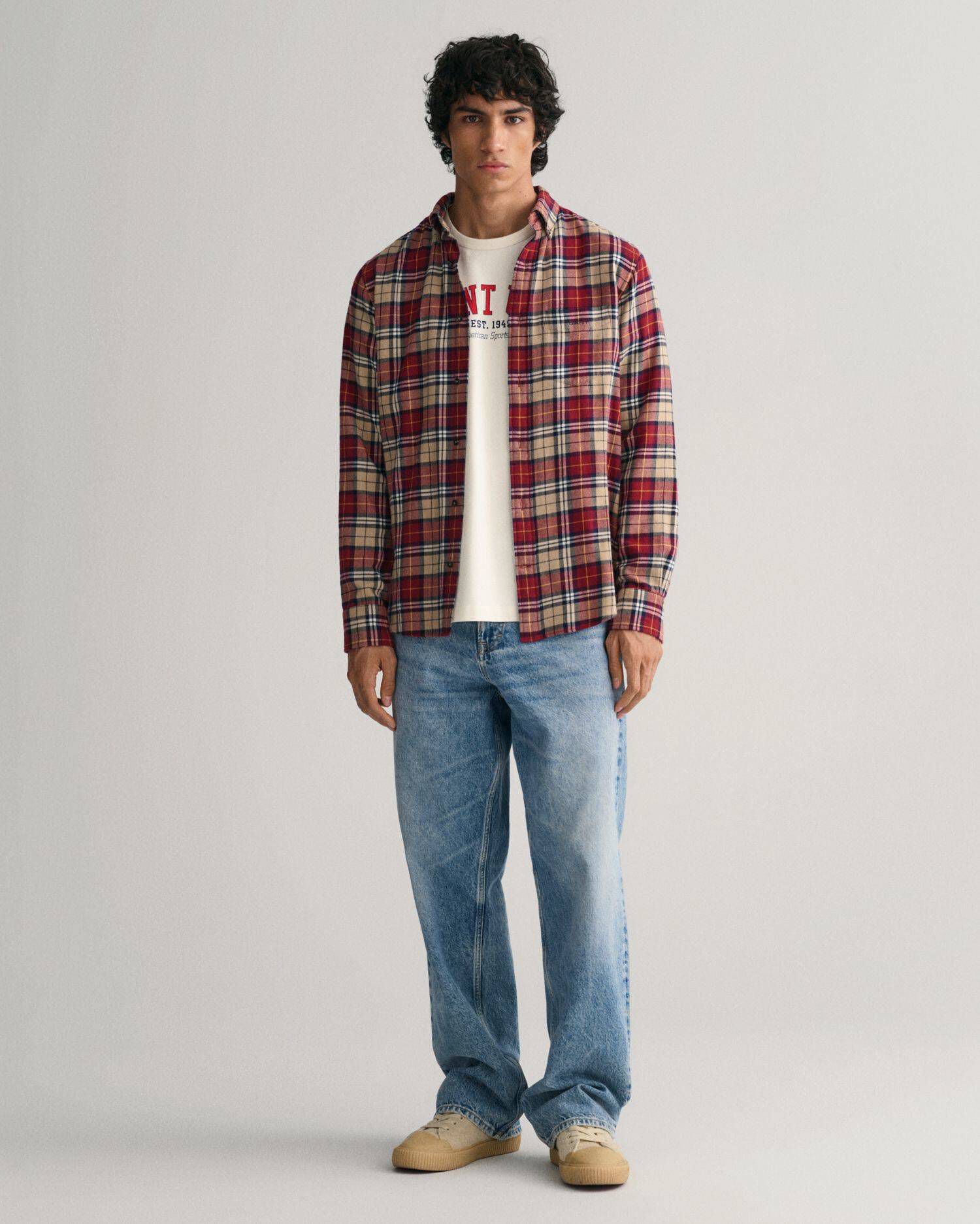 Gant| Herren Hemd FLANNEL CHECK Langarm Regular Fit