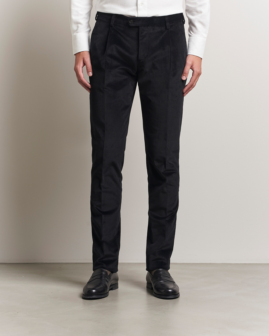 Lardini Cotton Corduroy Trousers Black