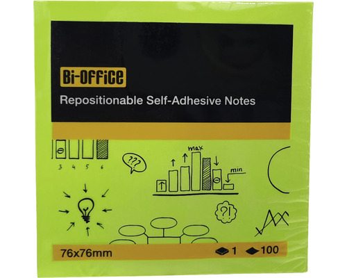 Sticky notes, 100 vellen, 76x76 mm, diverse kleuren