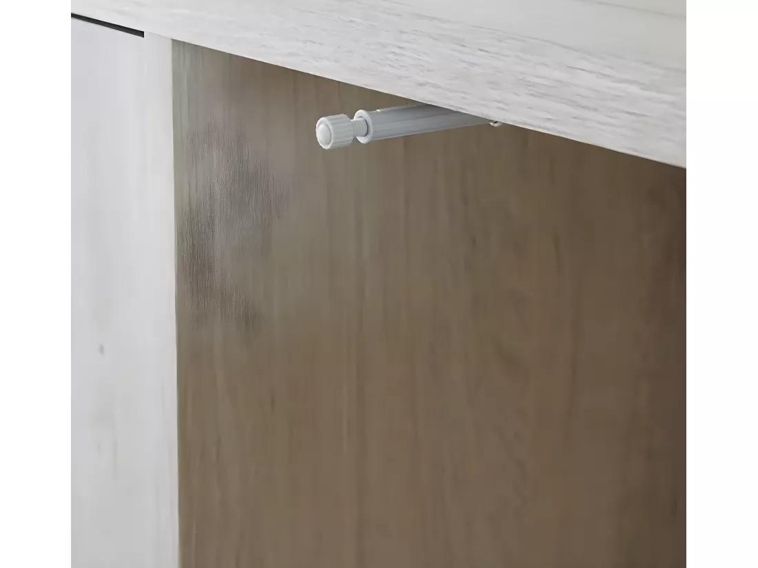 Buffet 2 portes + 4 tiroirs coloris effet bois - Hauteur 90 x Longueur 140 x Profondeur 40 cm