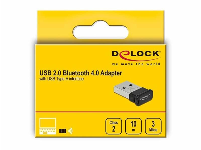 Delock USB-Bluetooth-Adapter 61004 V4.0, 7mm Bluetooth Standard 4.0 Dual Modus   EDR, Reichweite bis zu 10 Meter