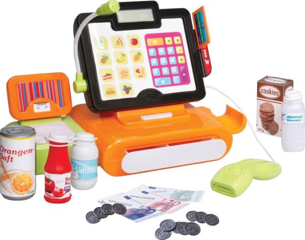 Beeboo Kitchen Registrierkasse Touchscreen mit Sound und Zubehör, Kaufläden & Zubehör, ca. 34,8x14,5x19,7 cm, ab 3 Jahren