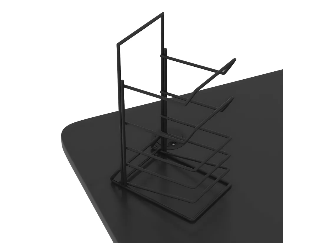 Bureau de jeu à LED avec pieds en forme de Z Noir 90x60x75 cm