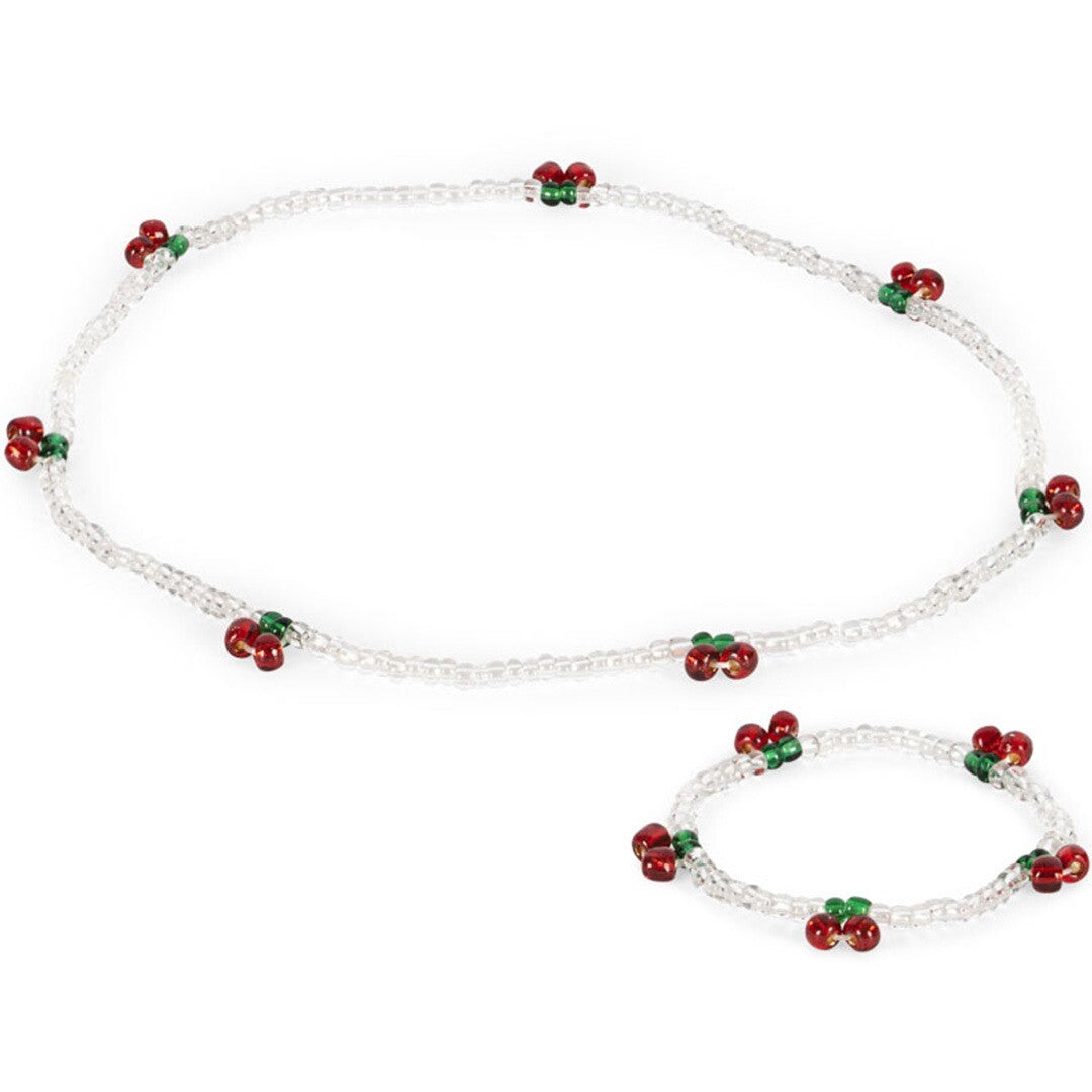 Konges sløjd ketting en armband pearly cherry
