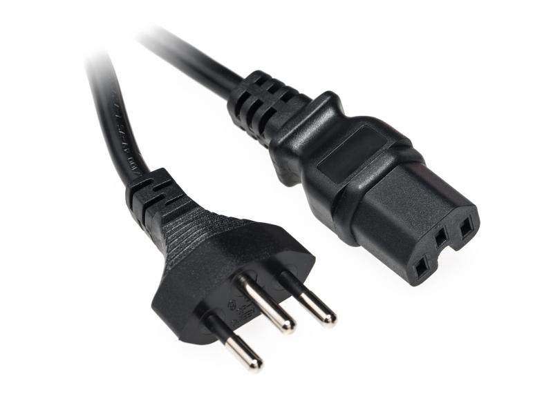 Diggelmann Netzkabel 2 m C15 - T12, Schwarz 230 V Apparatekabel, angespritzt