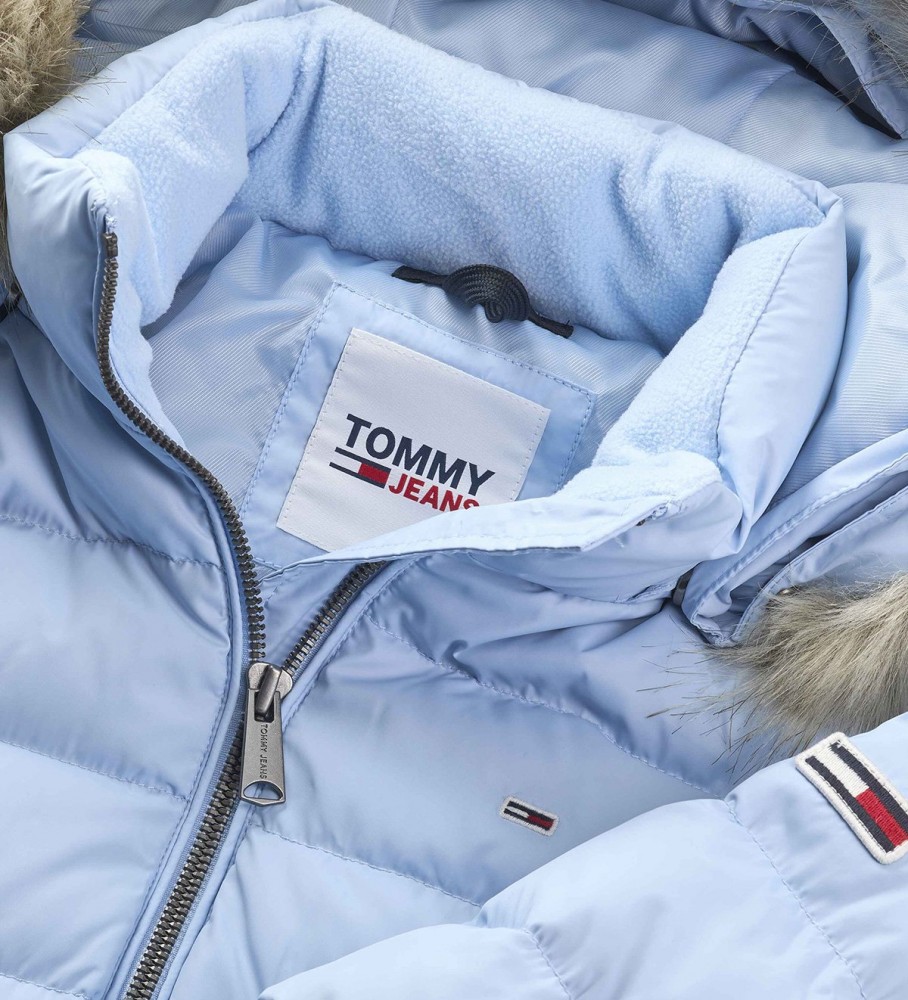 Jaqueta Tommy Jeans Essential Slim Fit com Capuz Azul