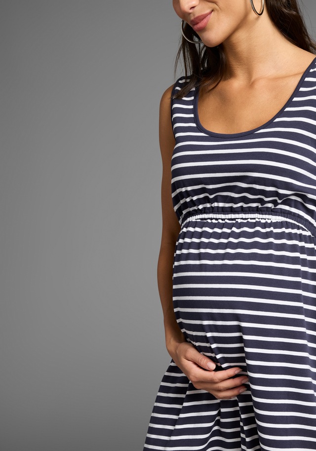 Neun Monate Umstandskleid »Langes Schwangerschaftskleid« Jersey-Kleid für Schwangerschaft und Stillzeit