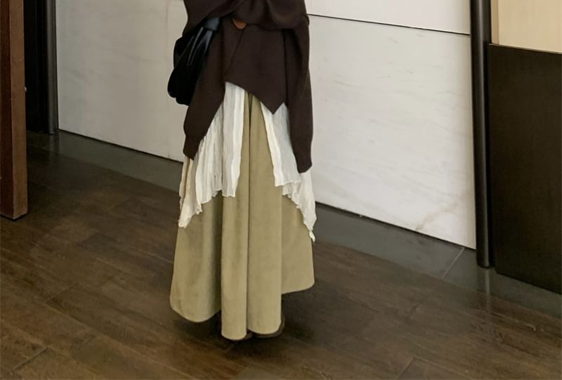 Ever After - Oversized asymmetrische gebreide trui / V-hals lang shirt / Culottes