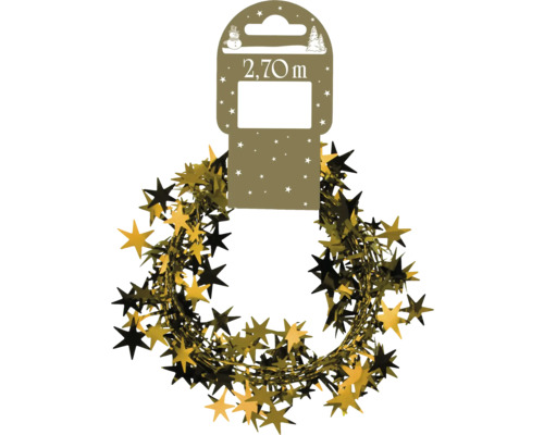 Kerstdecoratie slinger sterren L 270 cm goud
