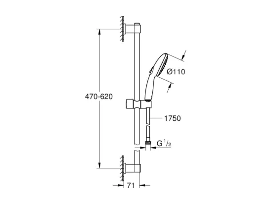 Ensemble de douche 2 jets GROHE Vitalio Start 110 chromé