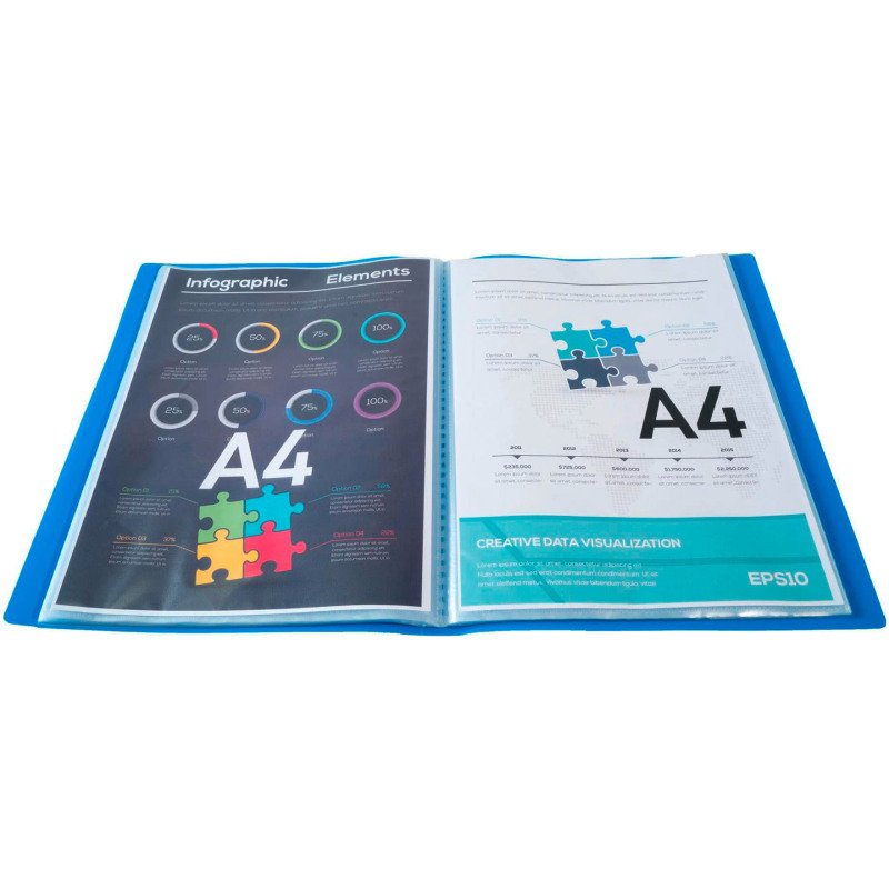 Protège-documents Opak Exacompta polypropylène A4 40 pochettes - 80 vues couleurs assorties