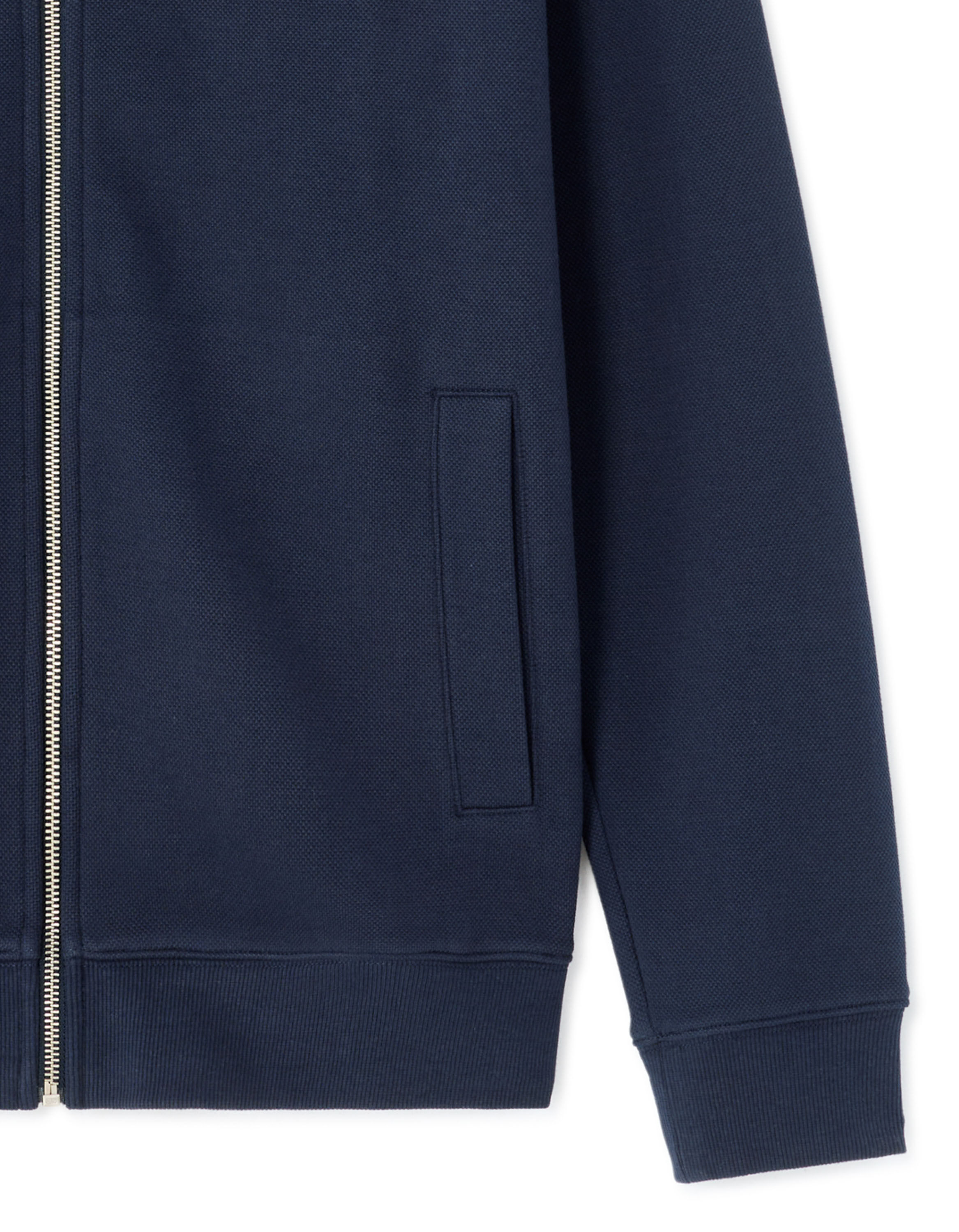 Sweat zippé regular piqué - marine