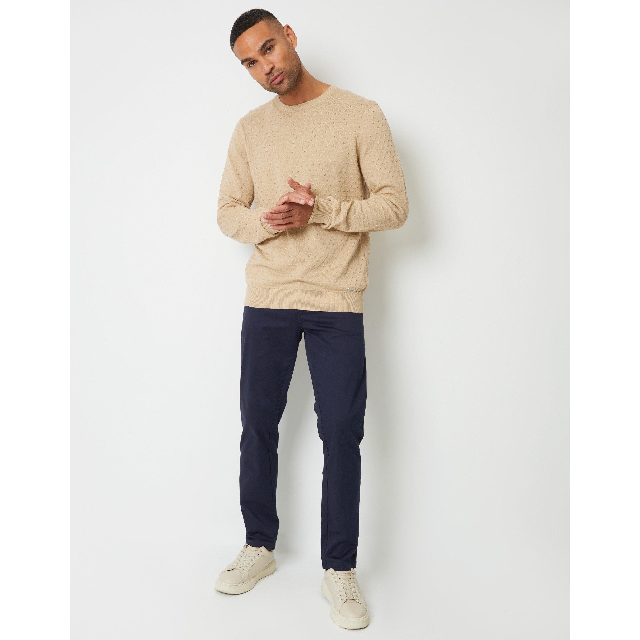 Threadbare Cable Knit Crew Neck Jumper Mens