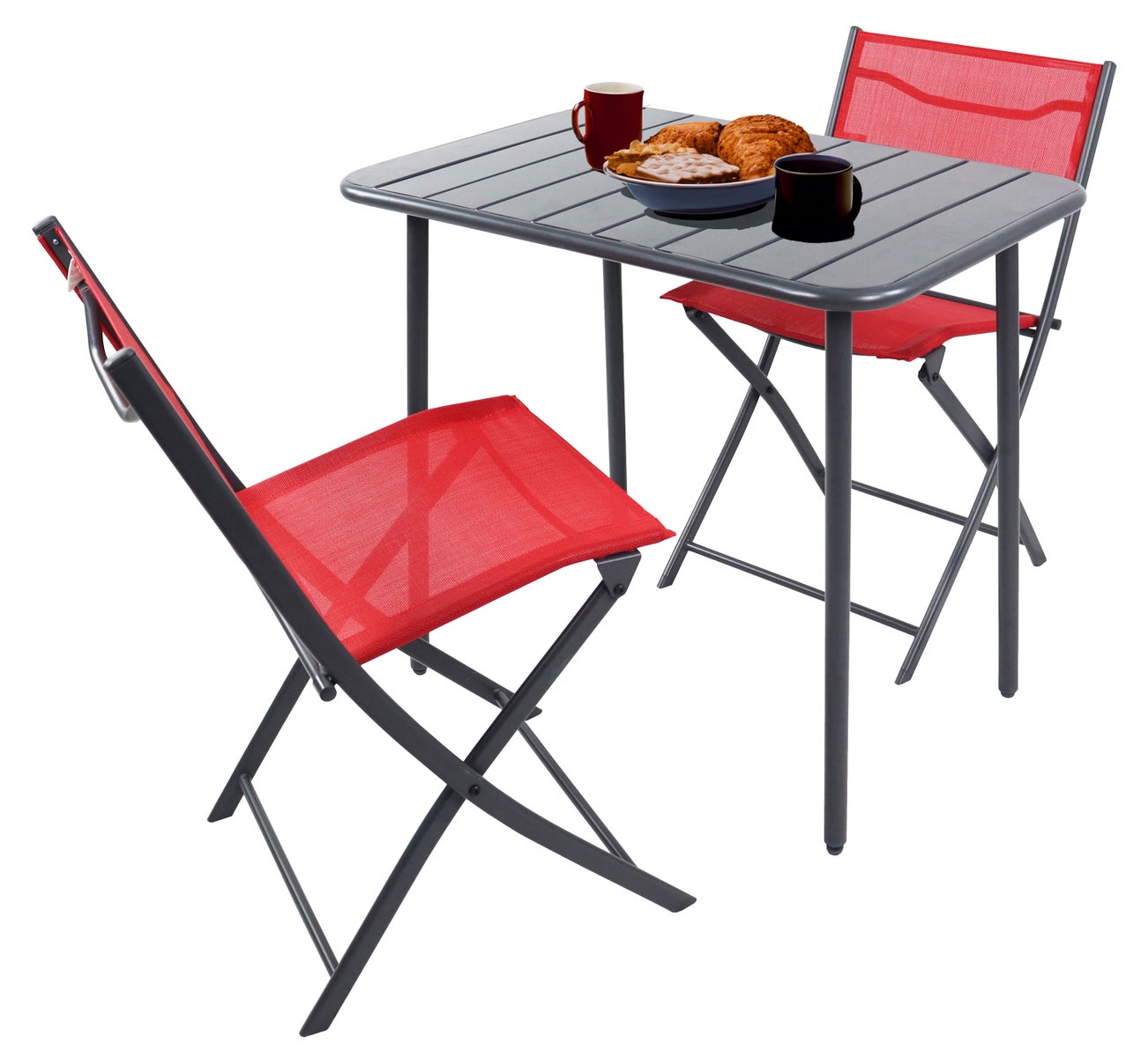 3-delige bistroset balkonset tuin Sumila rood