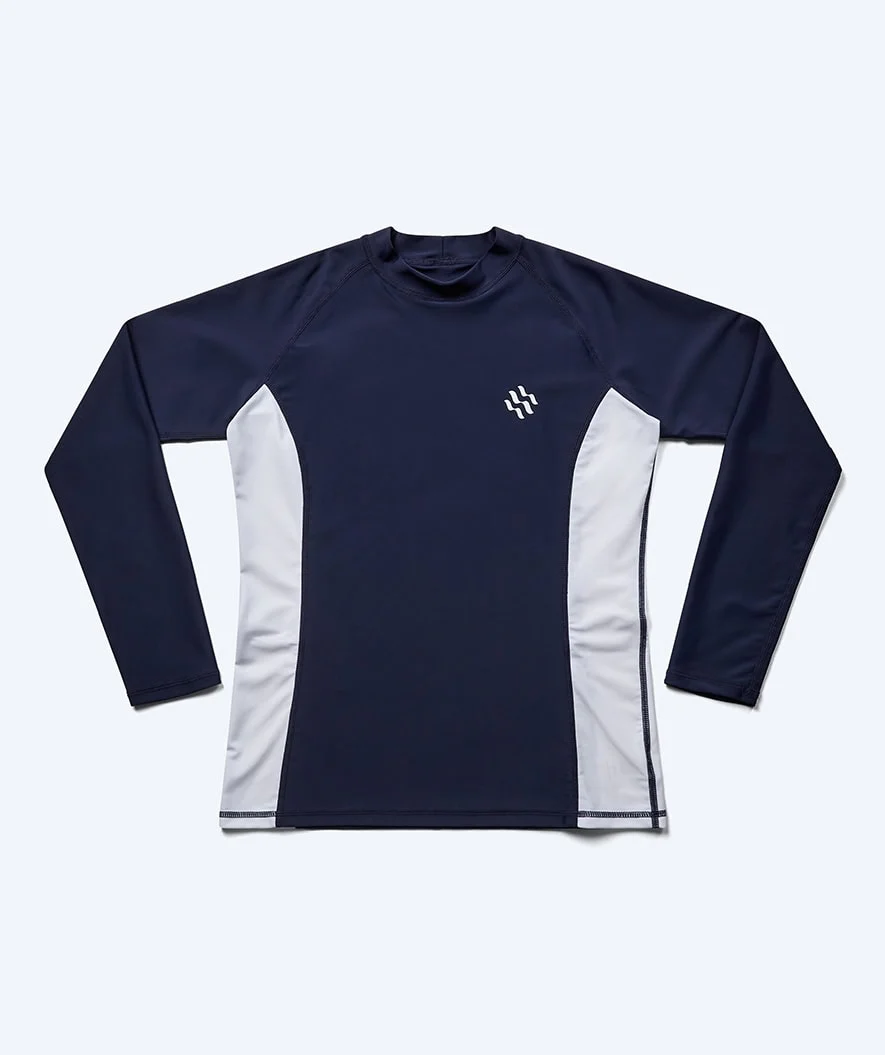 Watery UV-trøje til mænd - Talcott Langærmet Rashguard - Mørkeblå/hvid