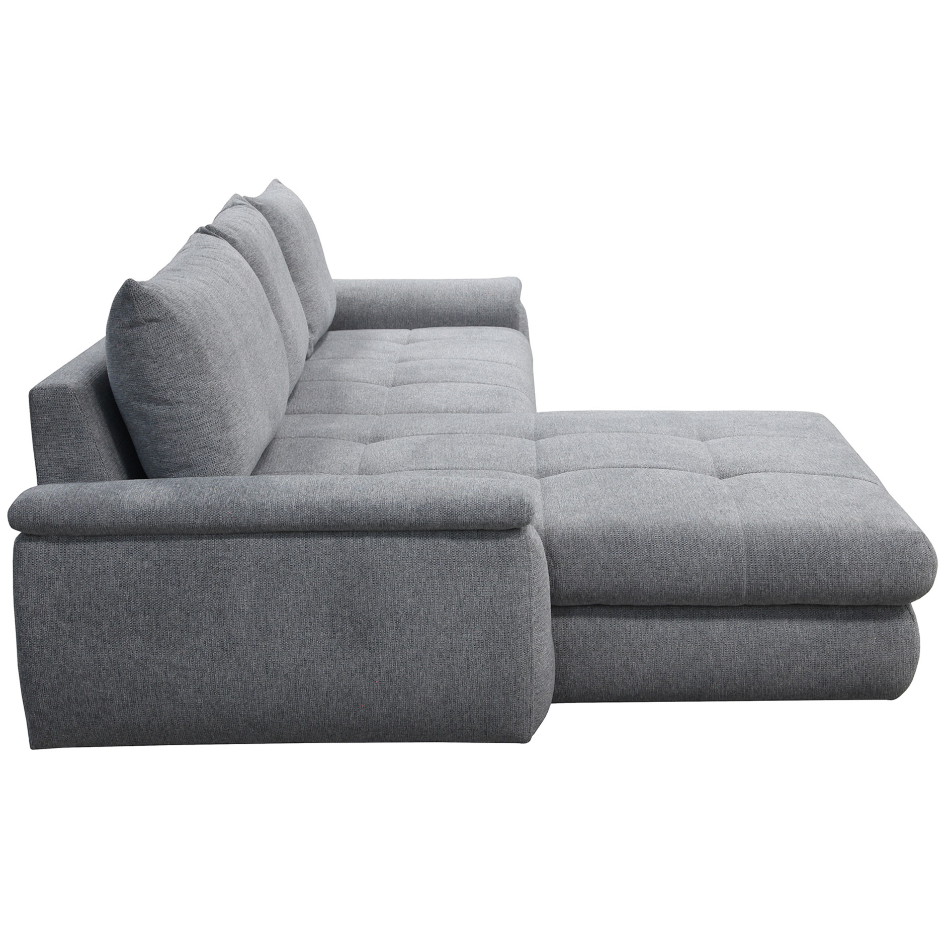 Ecksofa - light grey - mit Liegefunktion - Staukasten links