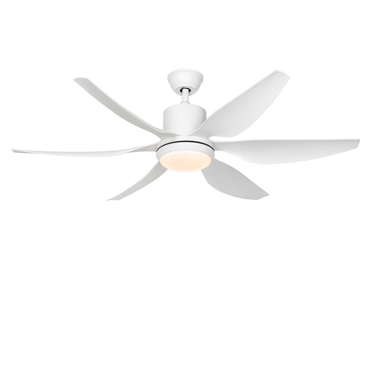 Plafondventilator wit 137cm incl. LED dimbaar met afstandsbediening - Tak