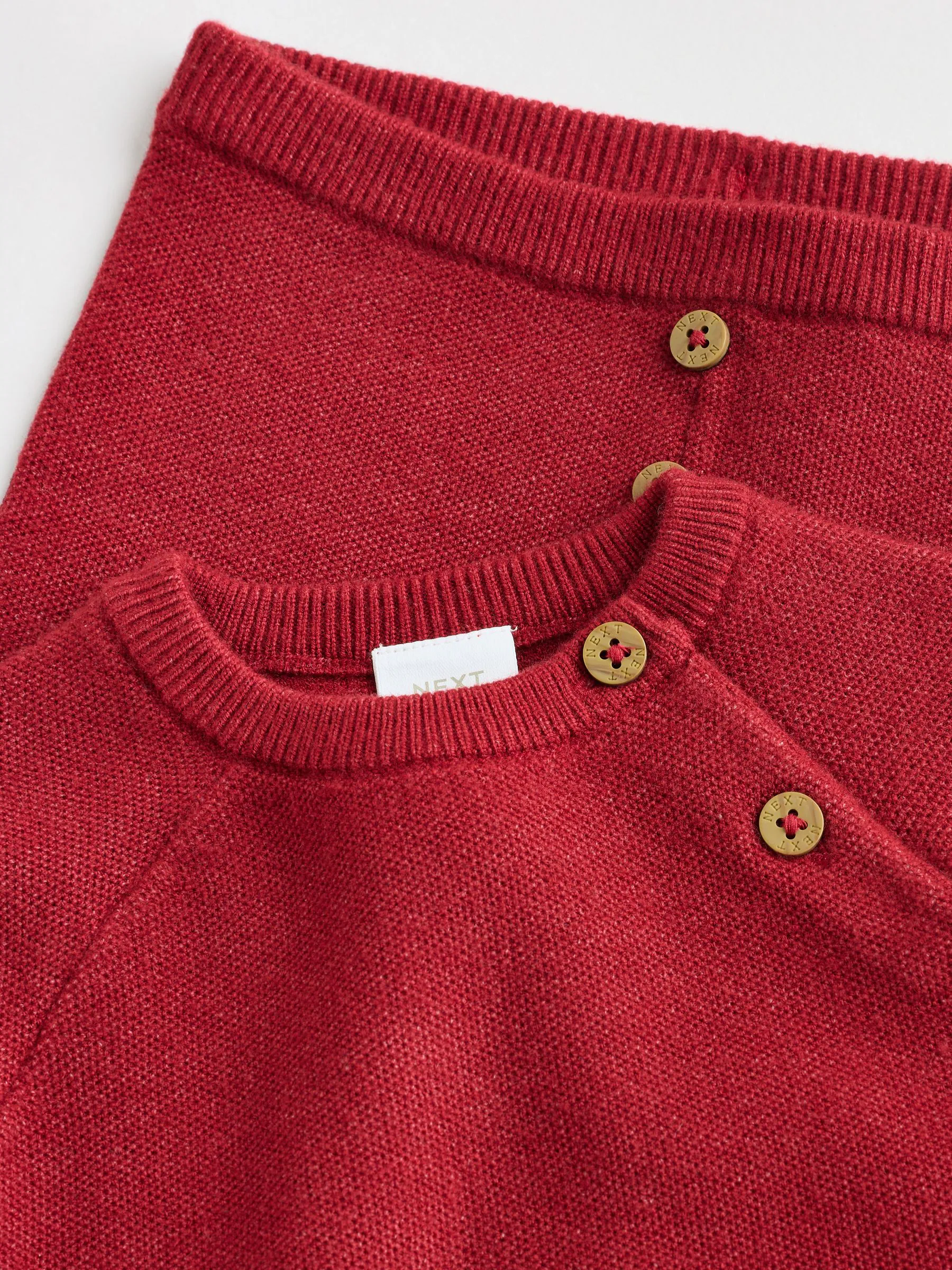 Rood - Babyset met gebreide trui en legging (0mnd-2jr)